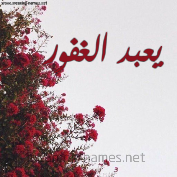 شكل 18 صوره الورد الأحمر للإسم بخط رقعة صورة اسم يعبد الغفور Abd-Alghafoor